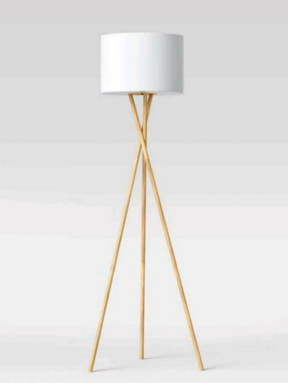 59"T Modern Tripod Floor Lamp Natural - Linen Shade